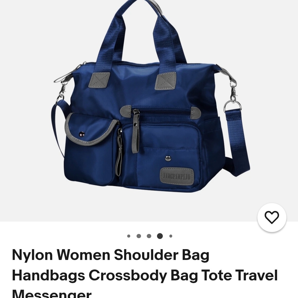 Jingpinpiju Blue Nylon Shoulder Bag